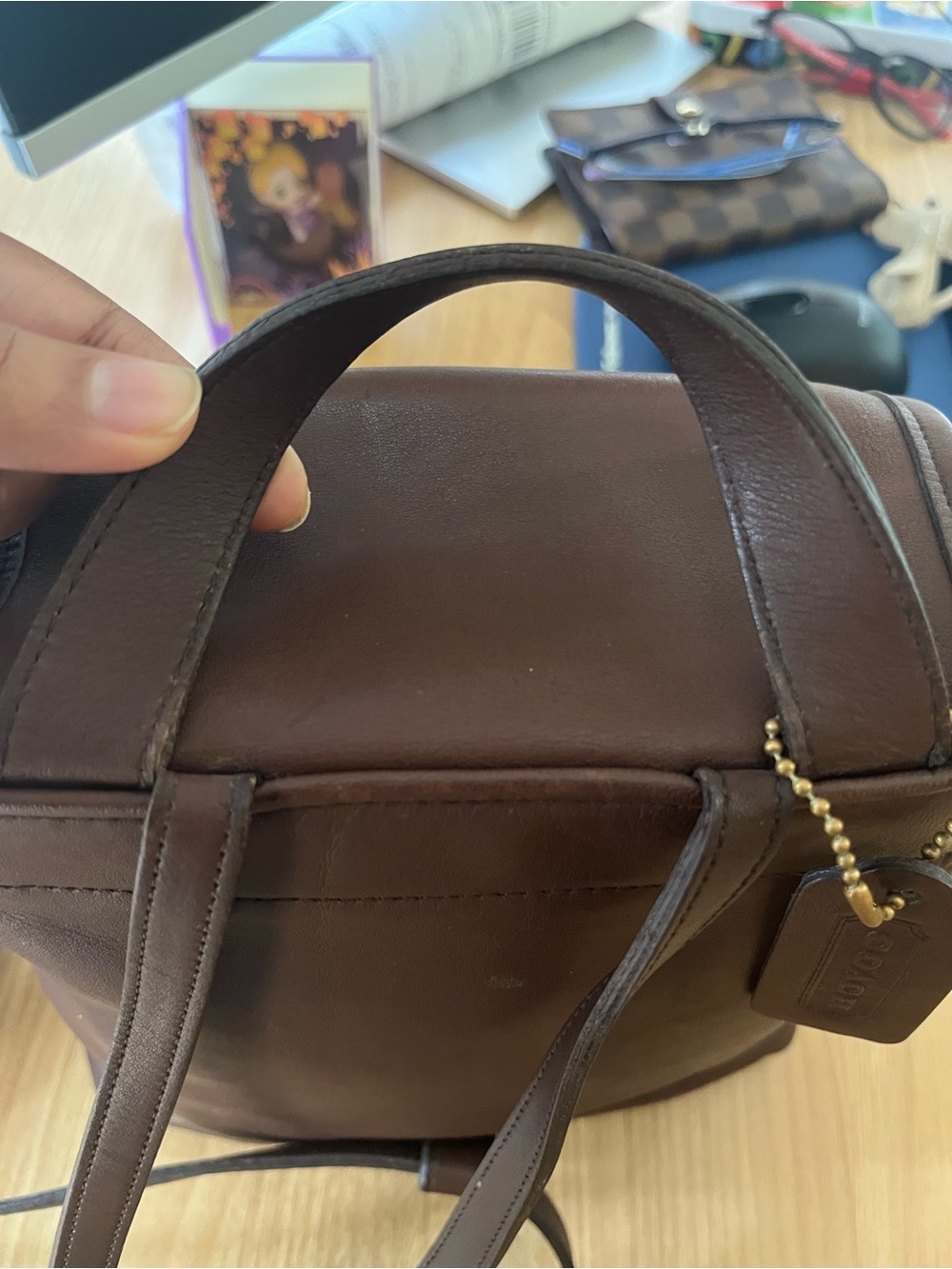 Coach Brown Leather Buckle Backpack vintage - Picture 9 of 11